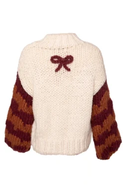 Aimee Sweater in Orange & Cream
