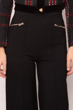 Alyssa Pop Ponte Pants in Black