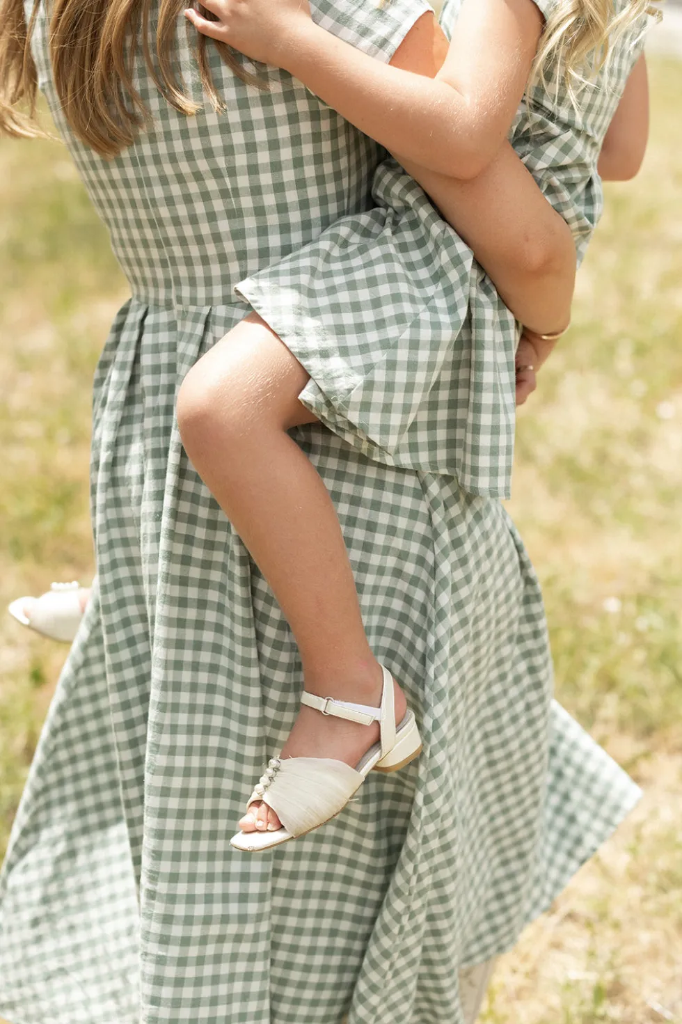 Amber Dress in Sage Gingham