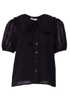 Andrea Blouse in Black Chiffon
