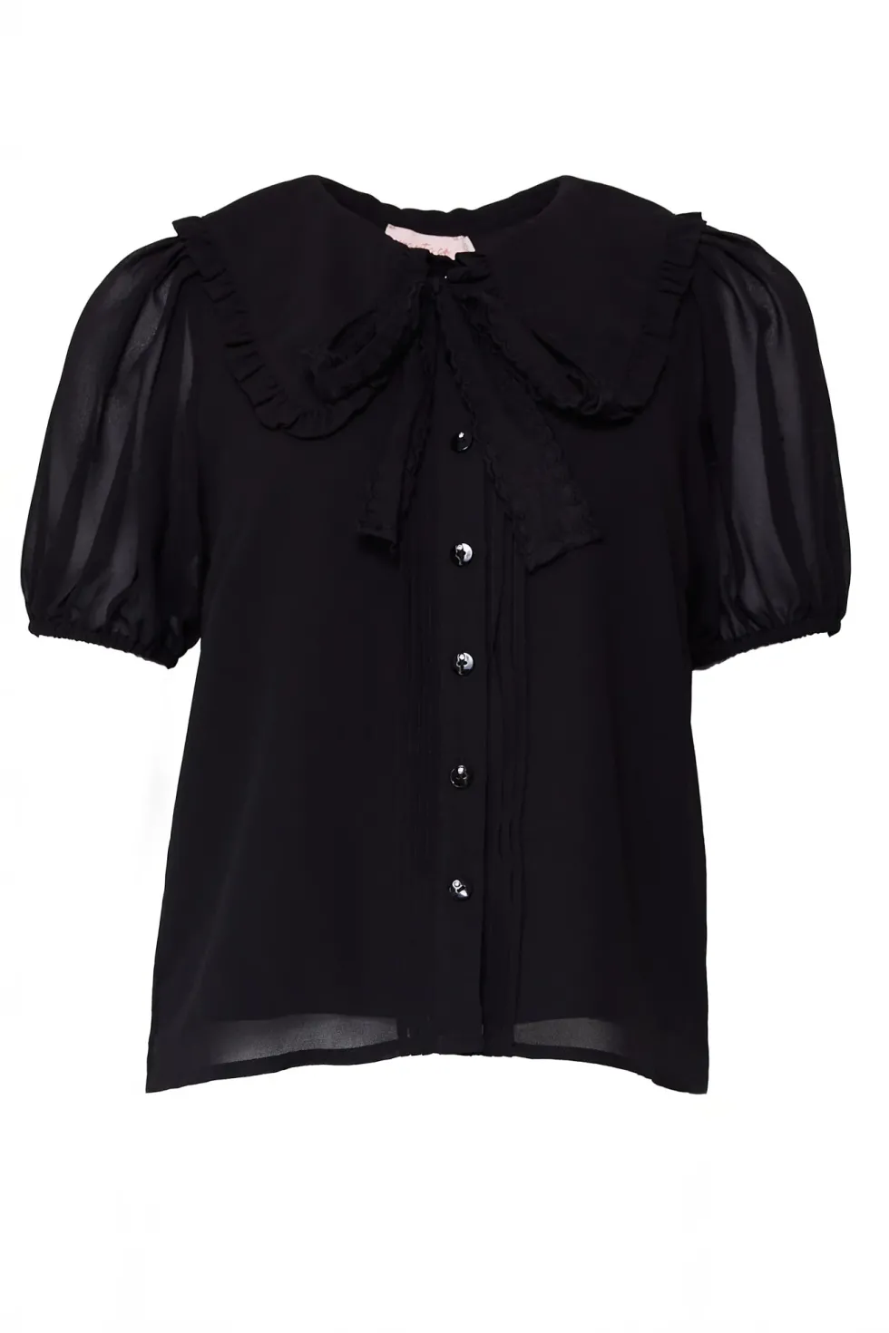Andrea Blouse in Black Chiffon