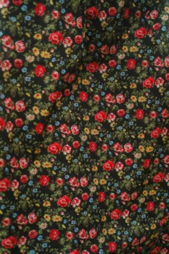 Annalise Dress in Obsidian Vintage Poppies