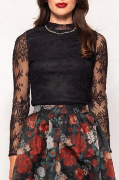 Ashlyn Top in Black Lace