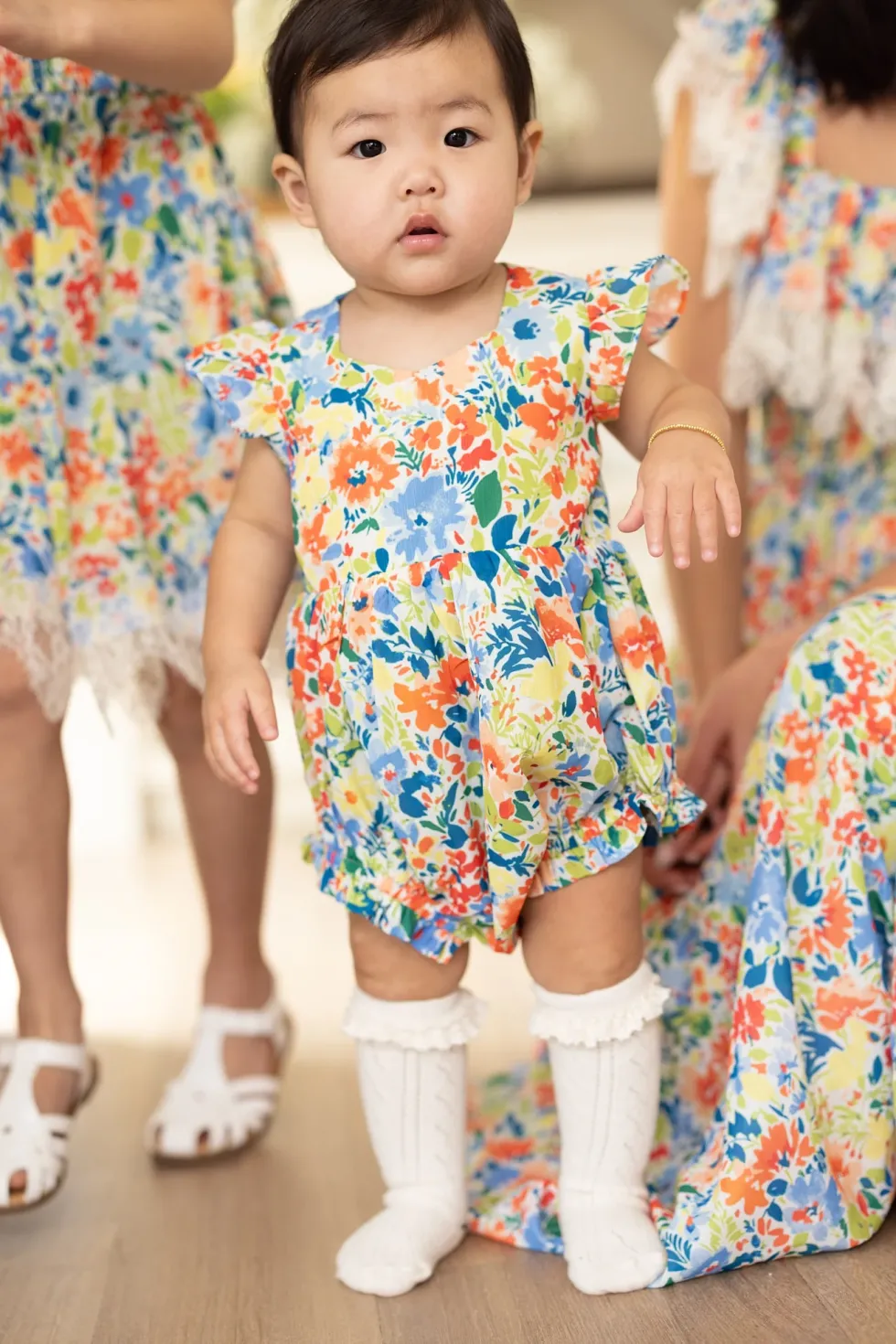 Baby Ada Romper in Vibrant Yarrow Print