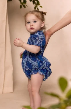 Baby Cordelia Romper in Trellis Foulard