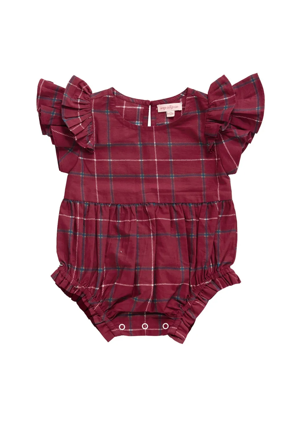 Baby Hattie Romper in Burgundy Plaid