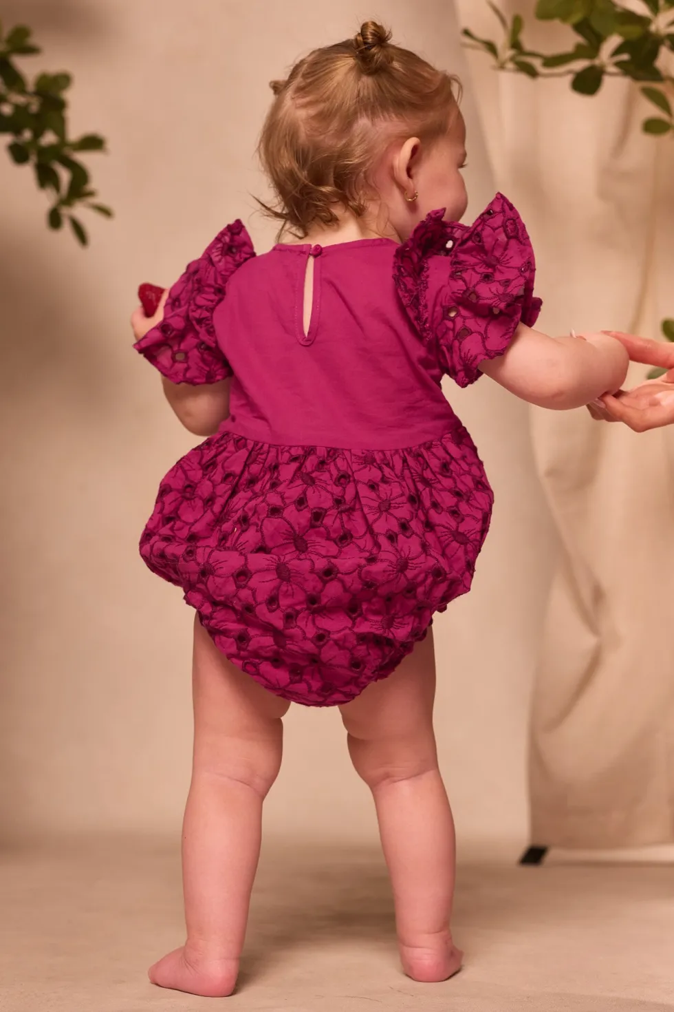 Baby Hattie Romper in Magenta