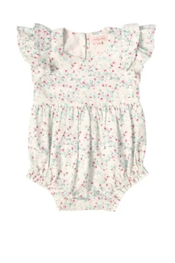 Baby Hattie Romper in Pansy Trellis