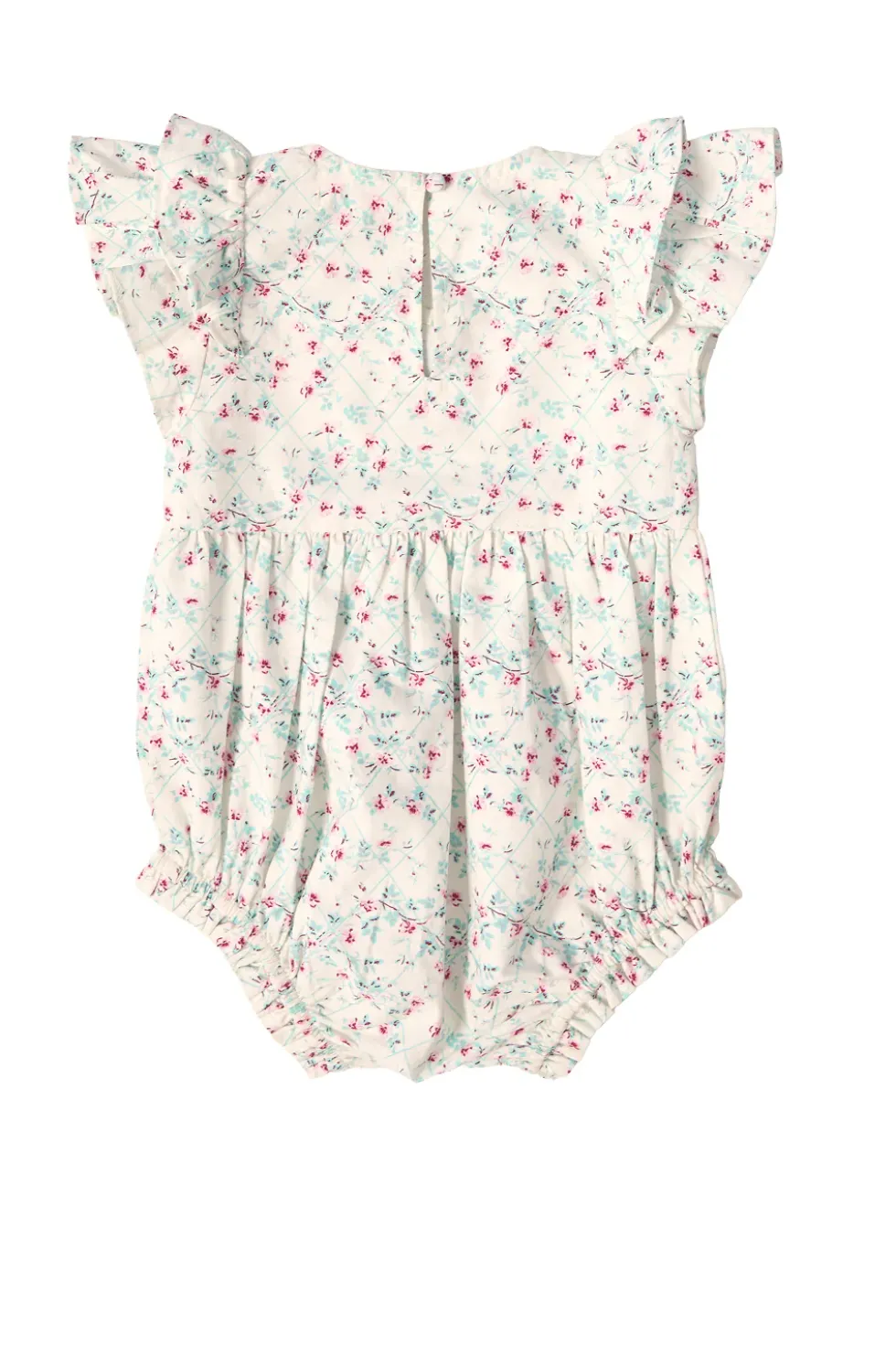 Baby Hattie Romper in Pansy Trellis