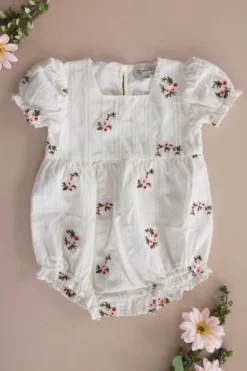 Baby Jessie Romper in Ditsy Embroidery