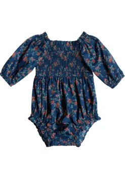 Baby Madeline Romper in Midnight Vibrant Chintz