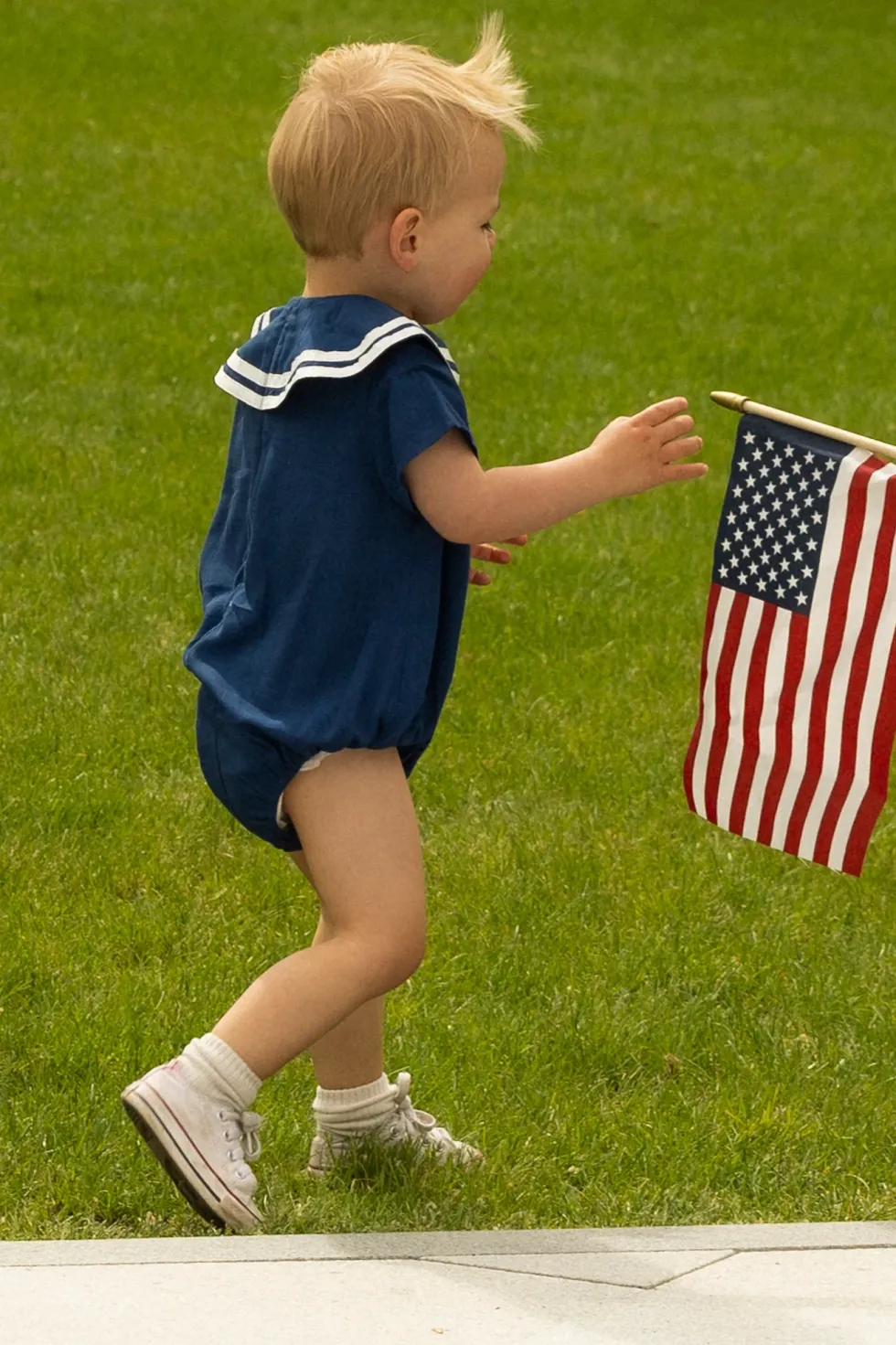 Baby Sailor Romper in Navy