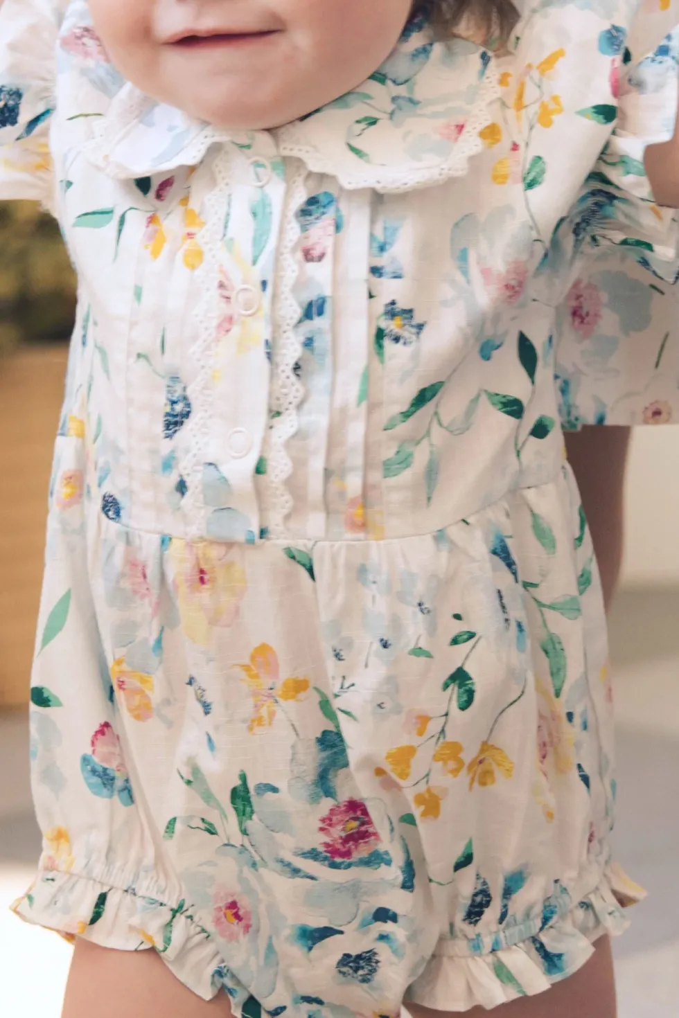 Baby Sophia Romper in Blue Bouquet