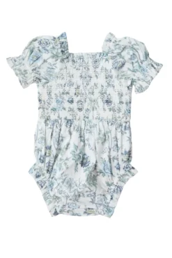 Baby Valencia Romper in Ivory Climbing Vine Bloom