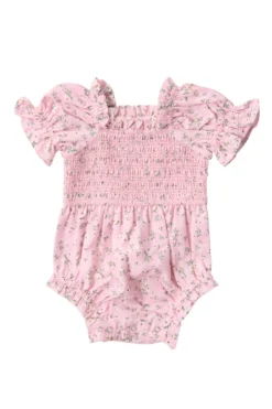 Baby Valencia Romper in Pink Ditsy Floral