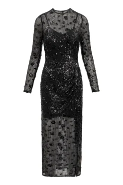 Belinda Dress in Black Sequin