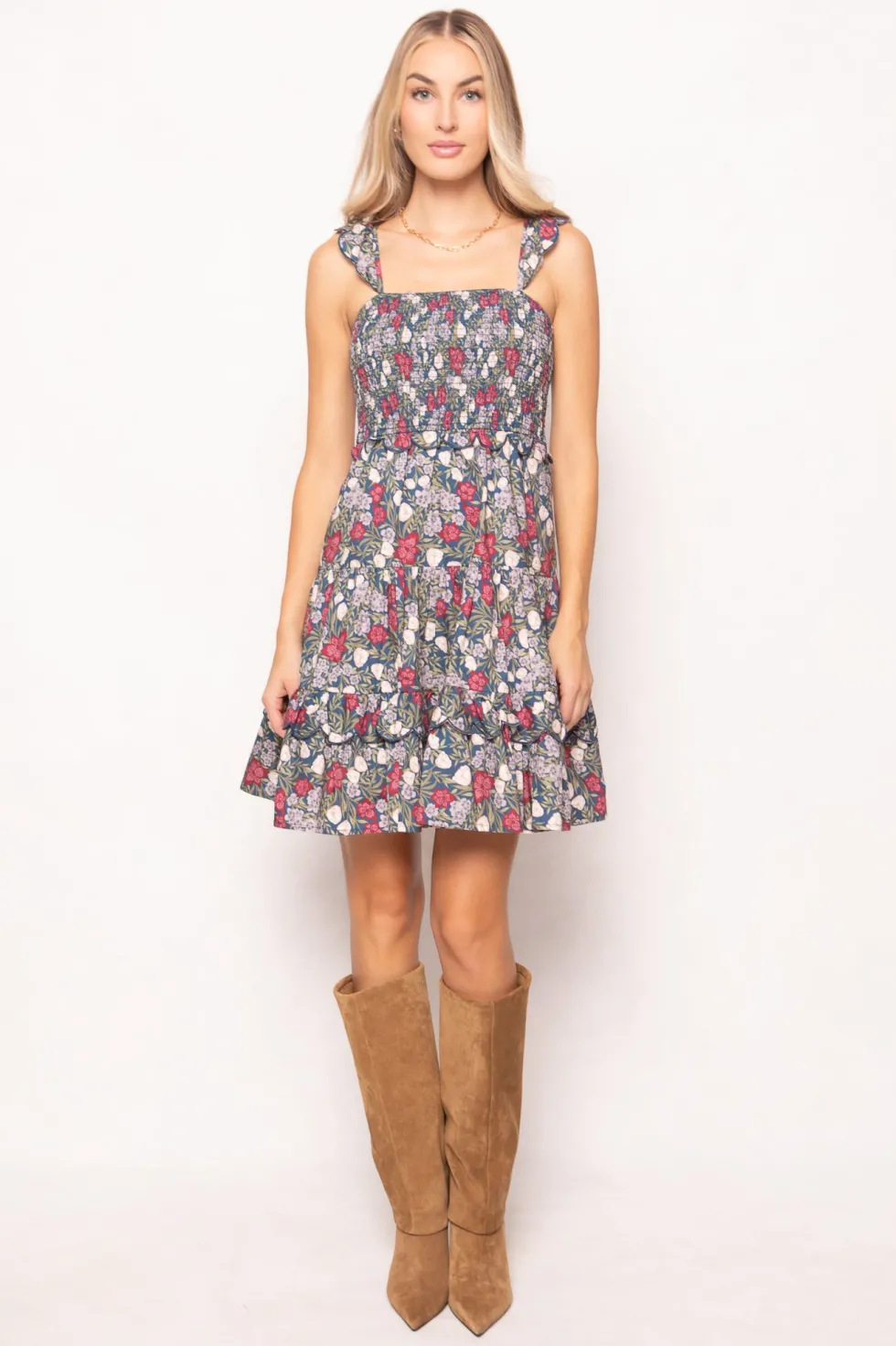 Blossom Dress in Navy Meadow