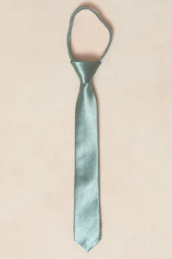 Boys Max Tie in Seaglass Satin