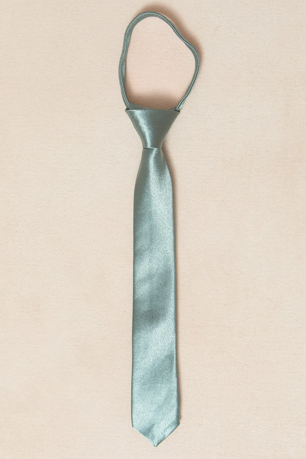 Boys Max Tie in Seaglass Satin
