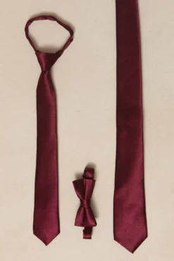 Boys Max Tie in Wine Satin