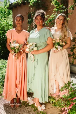 Callie Dress in Apricot Crush Chiffon