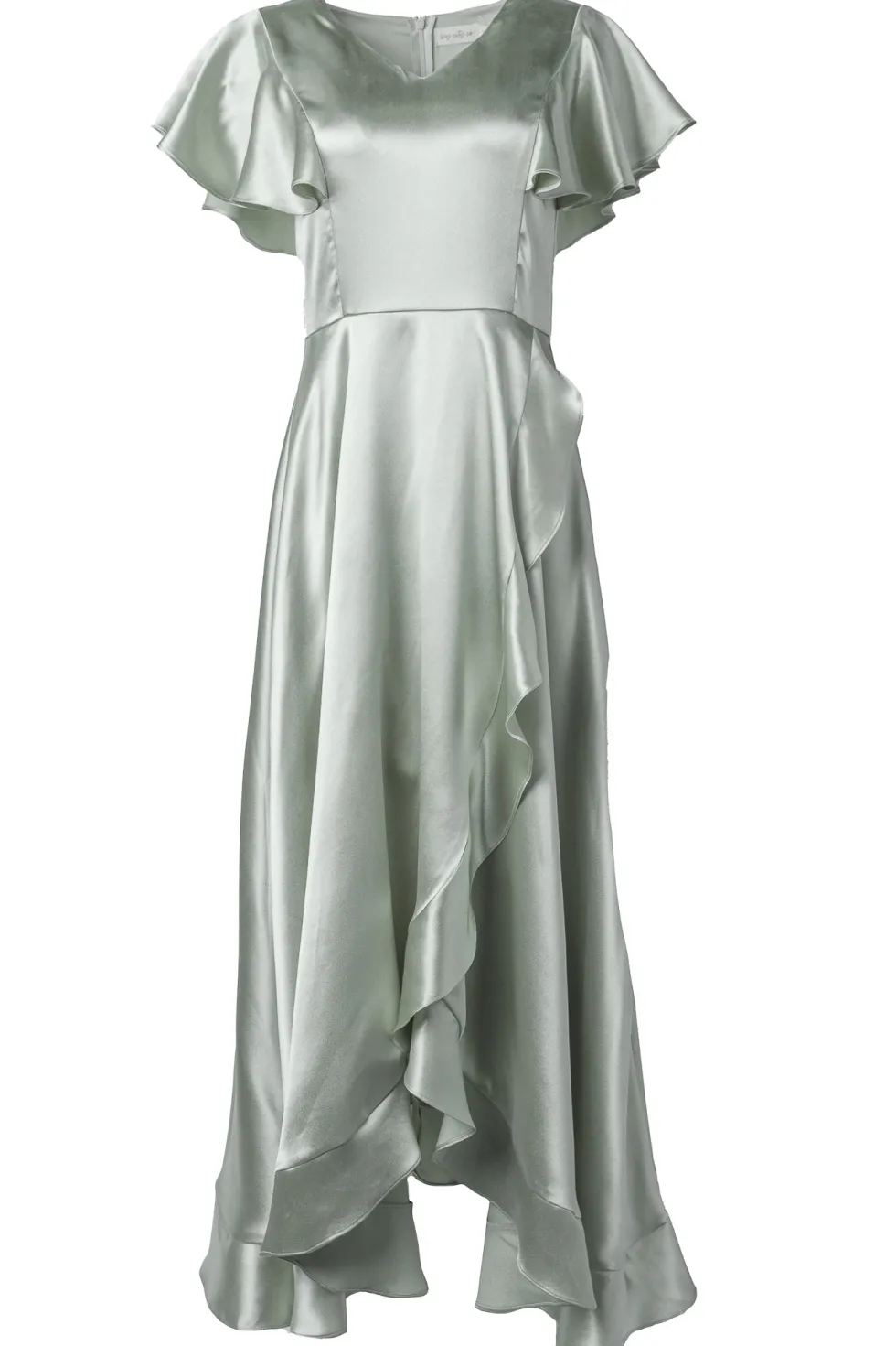 Callie Dress in Sage Satin