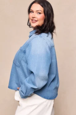 Caroline Top in Light Wash Denim