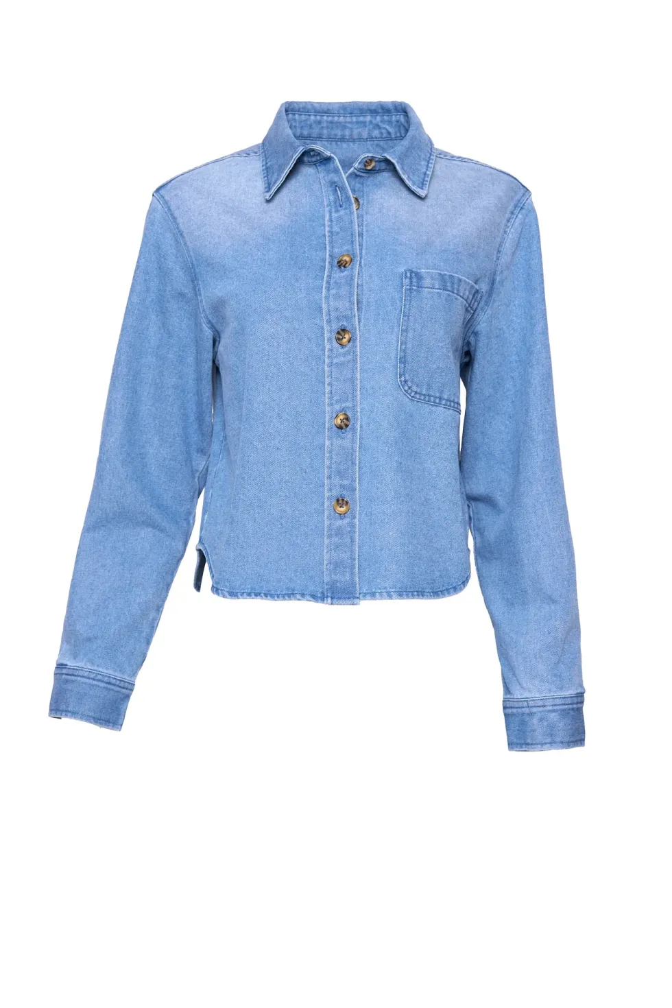 Caroline Top in Light Wash Denim