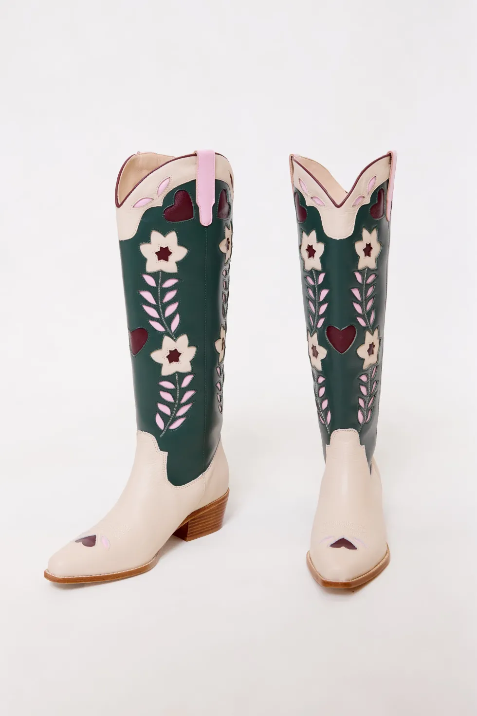 Dakota Boot in Green & Cream
