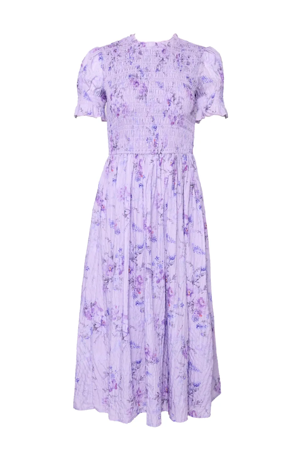 Flynn Midi Dress in Lavender Aquarelle Fleur