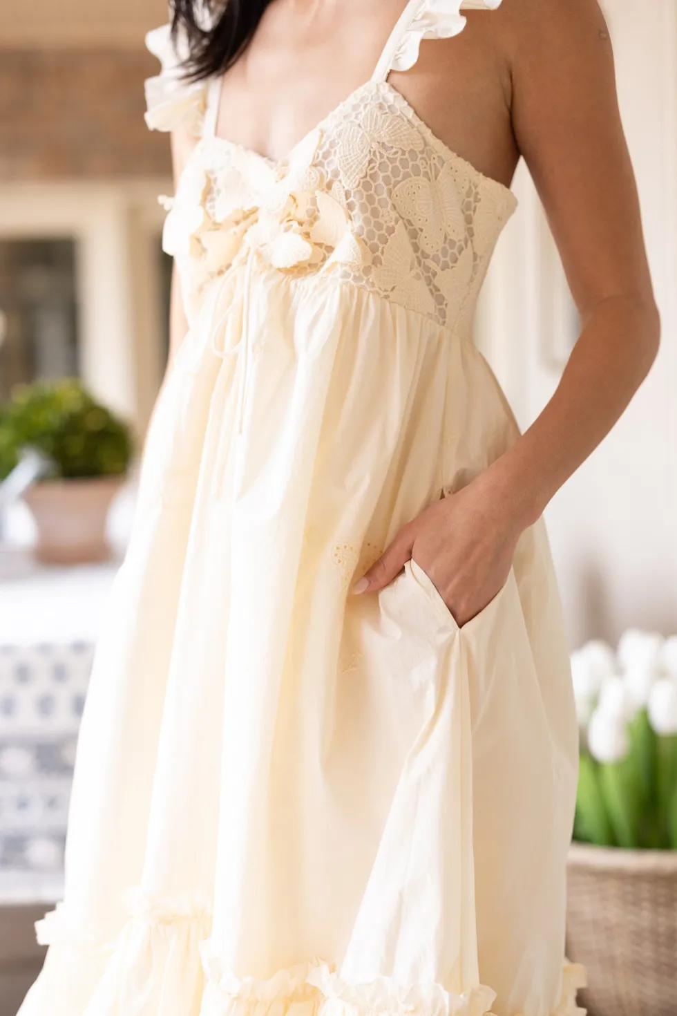 Gaia Butterfly Dress in Ivory