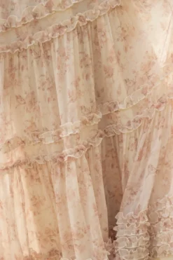 Geneva Dress in Banana Creme Aquarelle Fleur