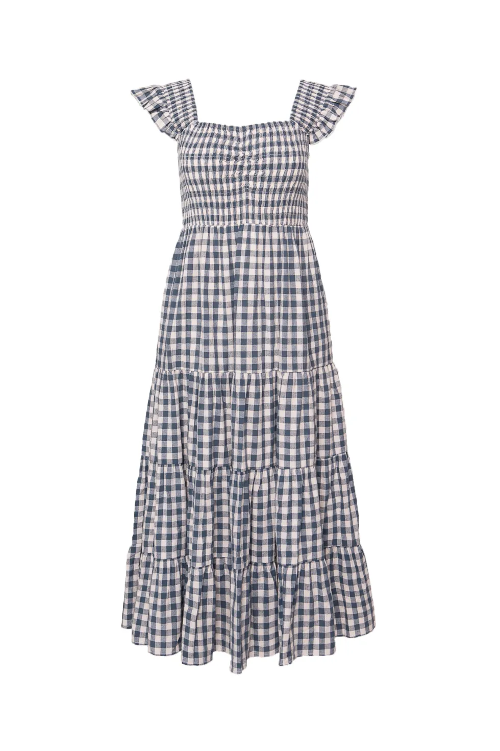 Hailey Dress in Indigo Gingham