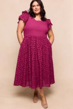 Hattie Dress in Magenta