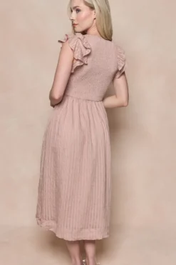 Hattie Dress in Pink Stripes