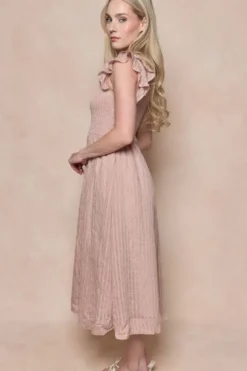 Hattie Dress in Pink Stripes