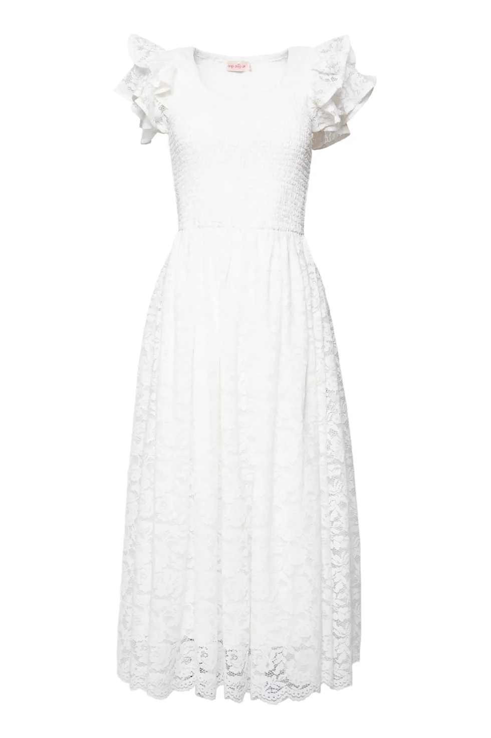 Hattie Dress in White Lace