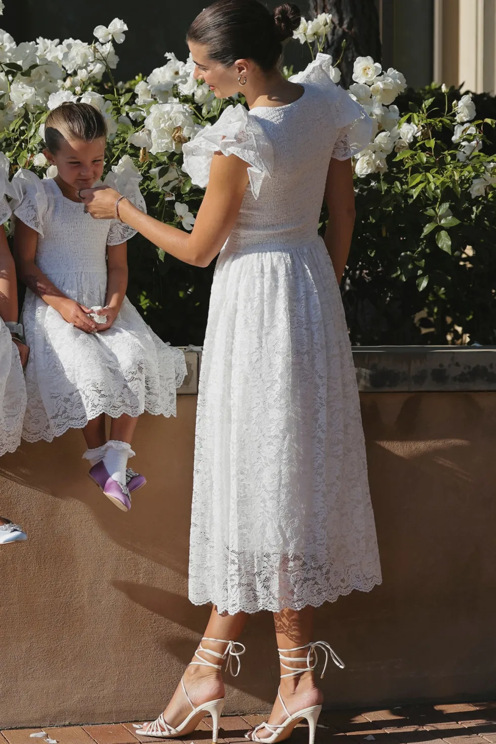 Hattie Dress in White Lace
