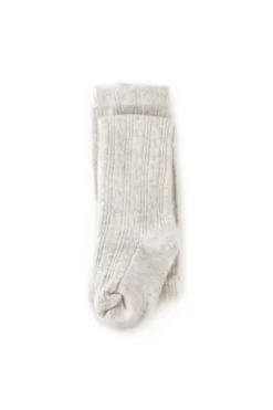 Heathered Ivory Cable Knit Tights
