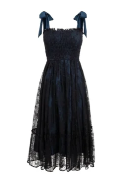 Isadora Dress in Navy & Black
