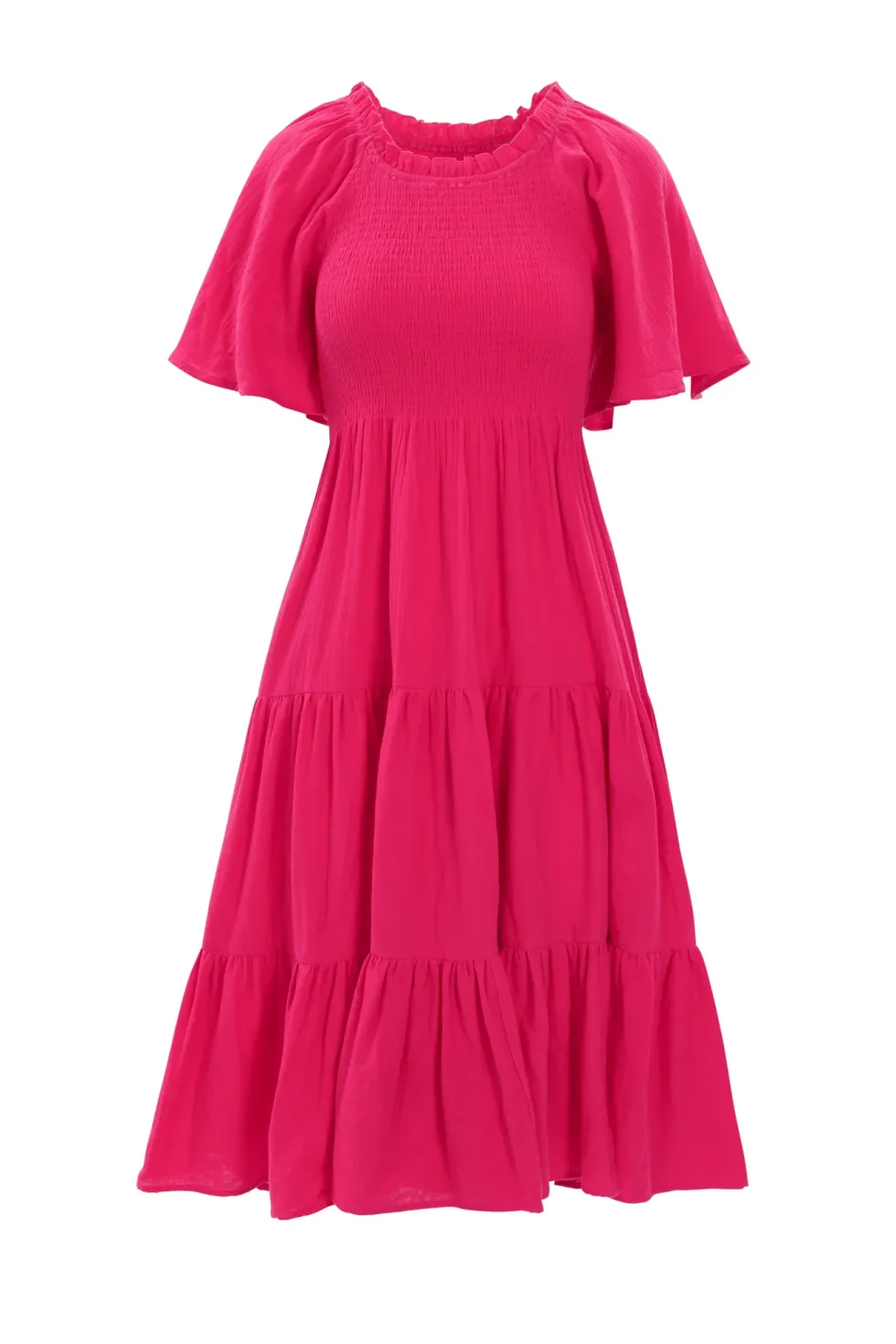 Jovie Midi Dress in Hot Pink
