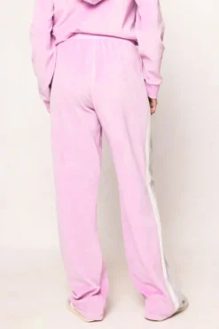 Kailey Velour Track Pants in Pink