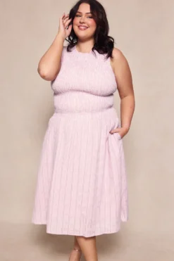 Karla Dress in Pink Striped Gingham