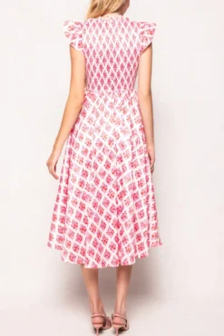 Kylie Dress in Rouge Lattice Floral