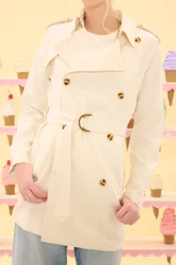 Linden Trench Coat in Blue Bouquet