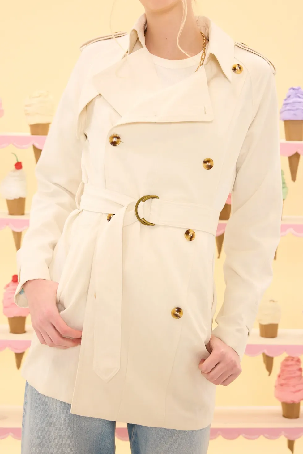 Linden Trench Coat in Blue Bouquet