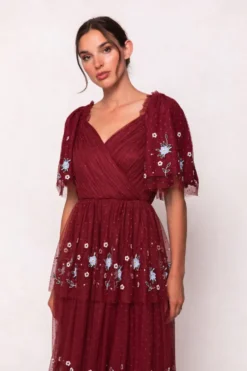 Mabel Dress in Burgundy