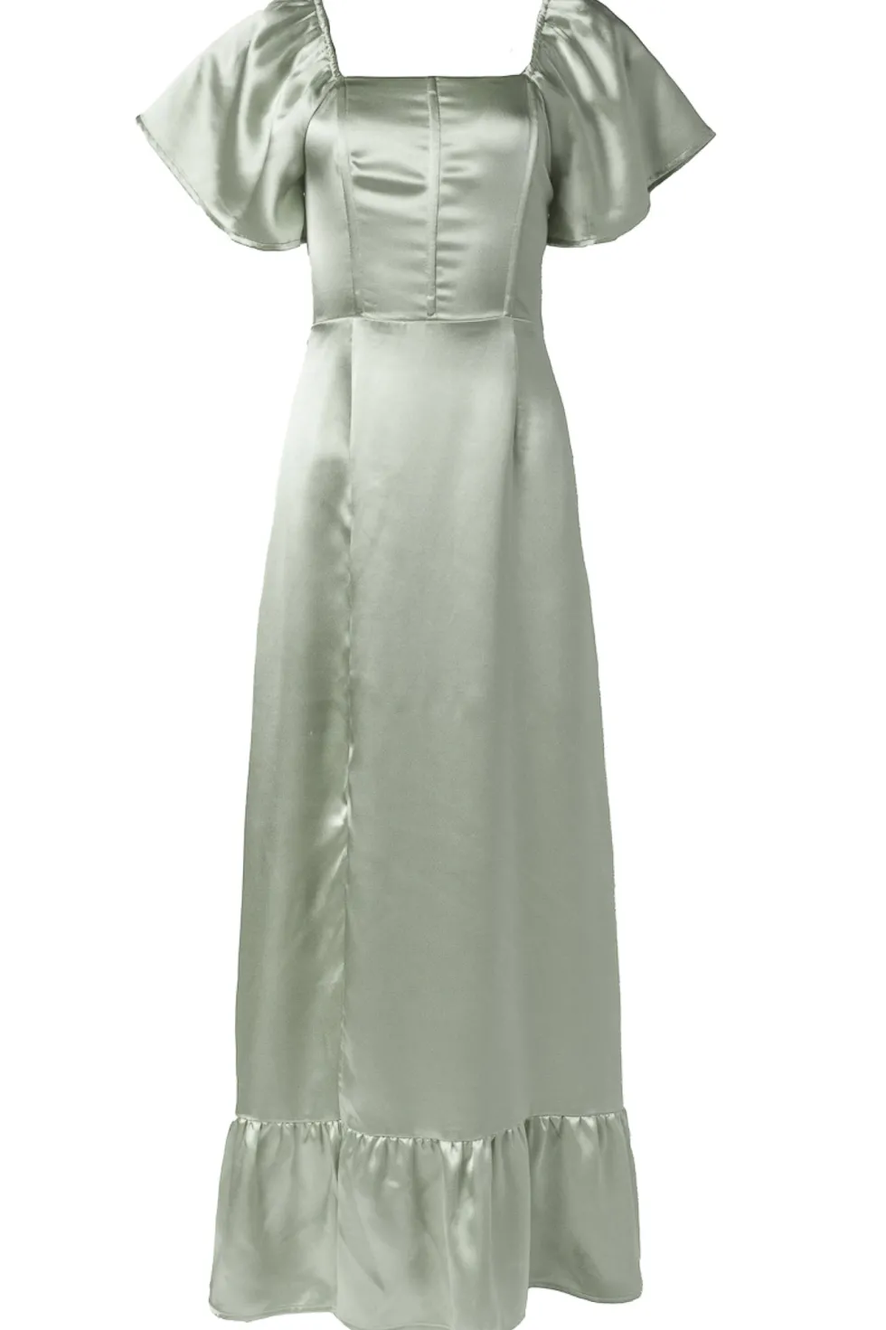 Maddie Dress in Sage Satin