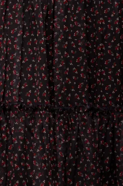 Madeline Dress in Black Ditsy Floral