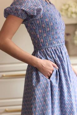 Mariah Dress in Linear Print